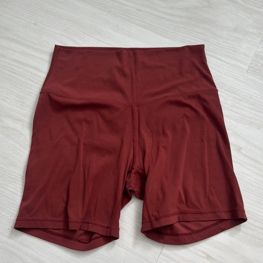 Women's High-Waisted Burgundy Shorts